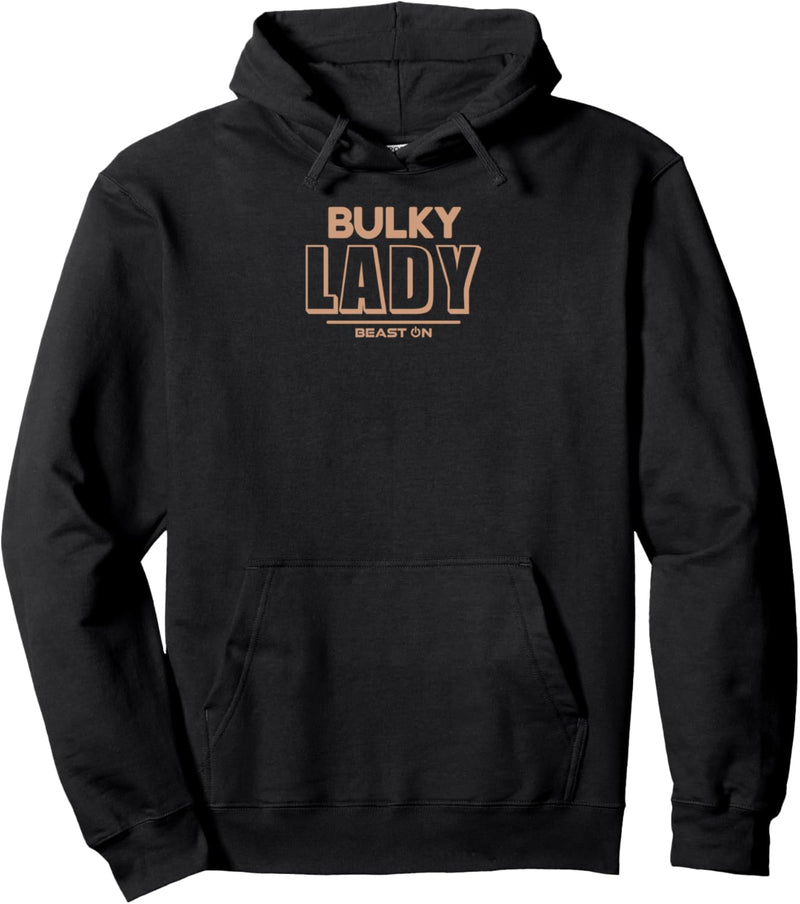 Bulky Lady Beige Bodybuilding Workout Gym Fitness Training Pullover Hoodie