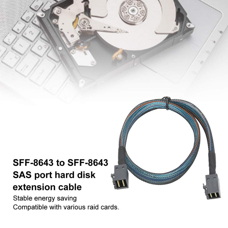 CCYLEZ SAS Kabel, 1Meter/0.5Meter SFF-8643 zu SFF8643 H0106 Server Kabel, 12 Gbit/s Nylon geflochten