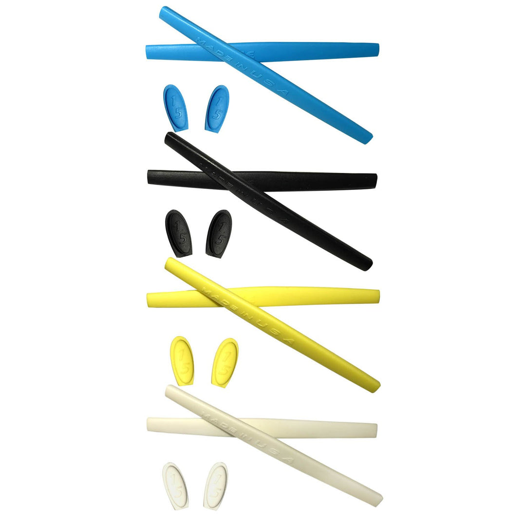 HKUCO Replacement Silicone Leg Set For Oakley Romeo 1 Ear socks Rubber Kit Blue/Black/Yellow/White,