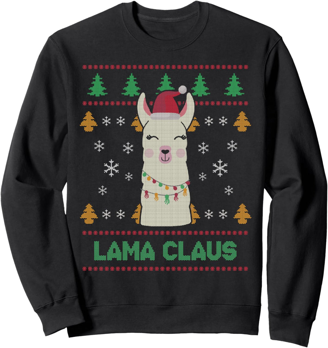Lama Claus Alpaka Ugly Christmas Sweater Geschenk Sweatshirt