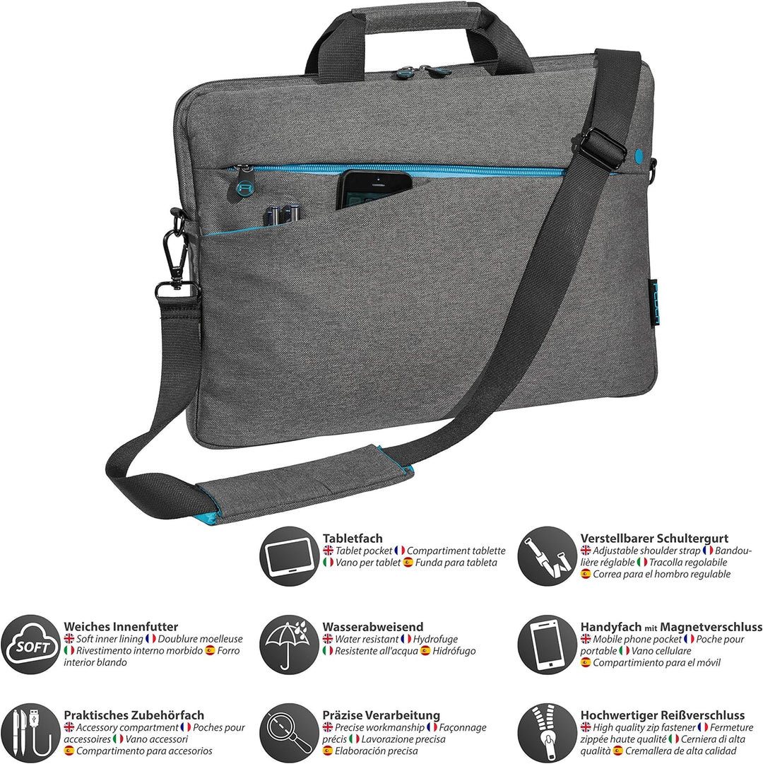 PEDEA Laptoptasche "Fashion" Notebook-Tasche bis 15,6 Zoll (39,6 cm) Umhängetasche mit Schultergurt