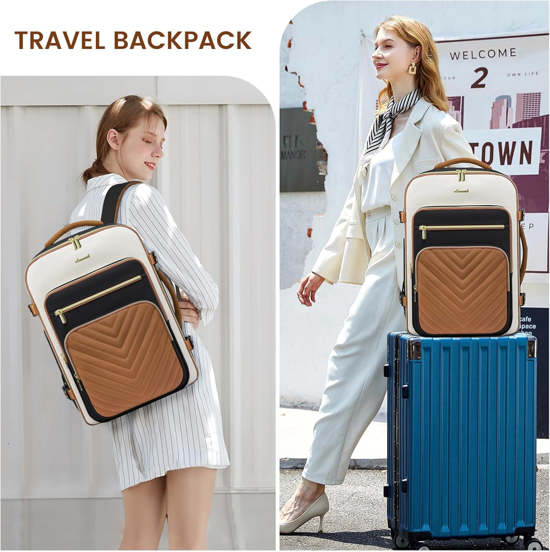 LOVEVOOK Rucksack Handgepäck Flugzeug, 40L Reiserucksack Damen Gross, Wasserdicht Laptop Rucksack Da