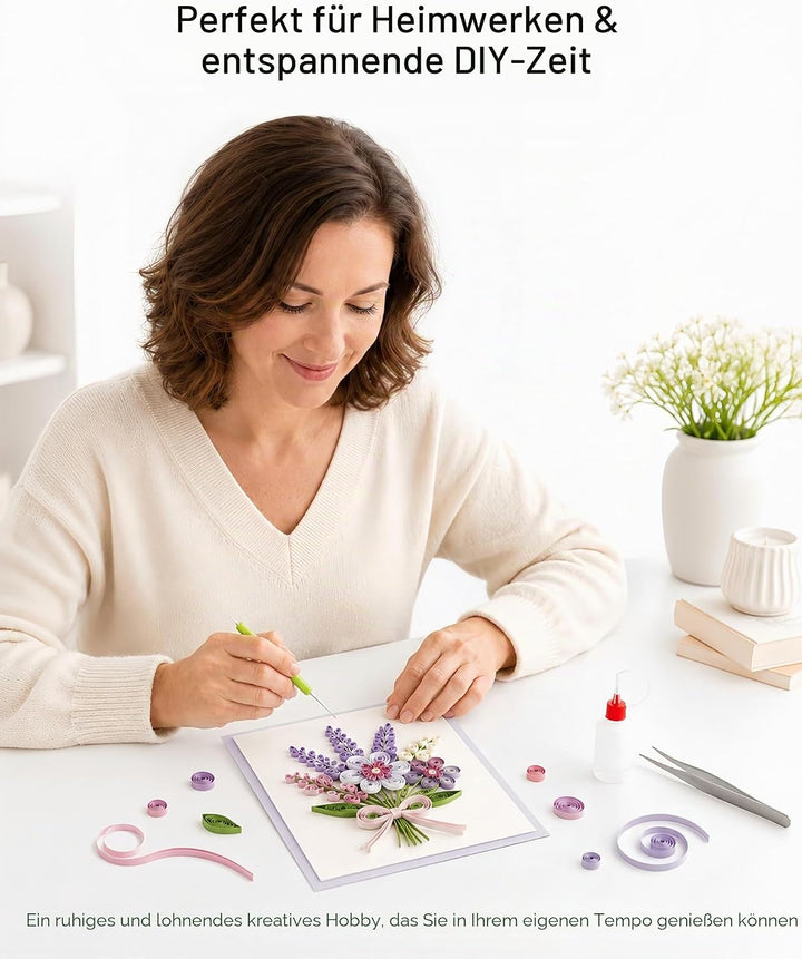 YURROAD Quilling Set, Quilling Papier Werkzeug Set mit 36 Farben 900 Quilling Papierstreifen 3mm, Qu