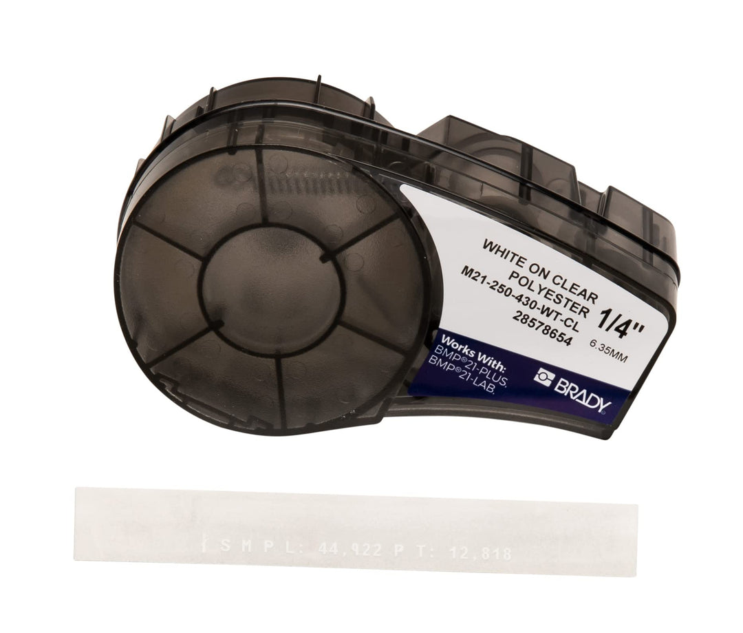Brady (M21-250-430-WT-CL) Polyesterband für BMP21-PLUS; BMP21-LAB; BMP21 6.35 mm x 6.40 m Weiss auf