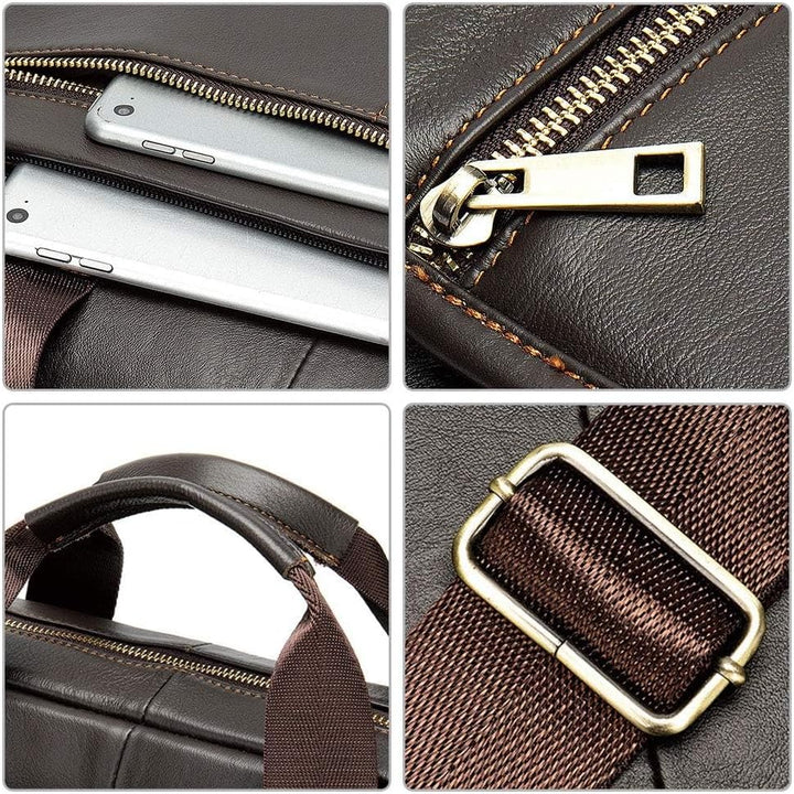 BAIGIO Herren Vintage Messenger Bags Freizeit Tasche Ledertasche Echt Leder Beruf Schultertasche Akt