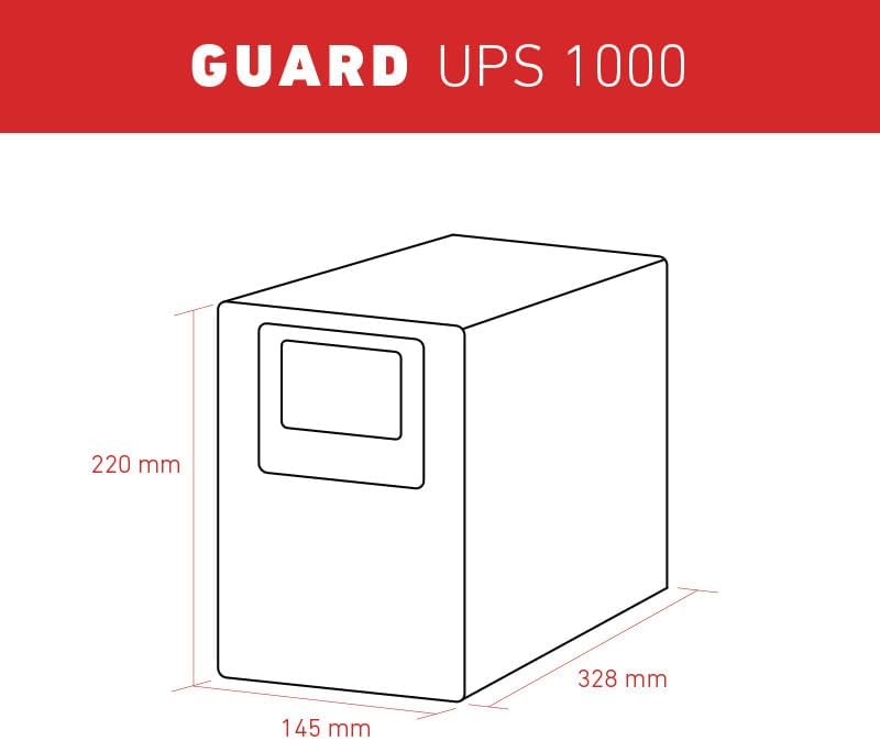 Accurat UPS Unterbrechungsfrei Stromversorgung Guard 1000-1000VA /900W, AC, LCD, RS232, Batteriekühl