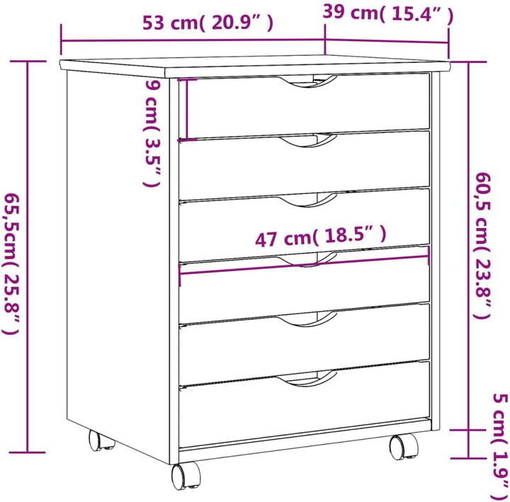 Tidyard Rollschrank mit Schubladen Rollcontainer Büroschrank Aktenschrank Bürocontainer Schrank Büro