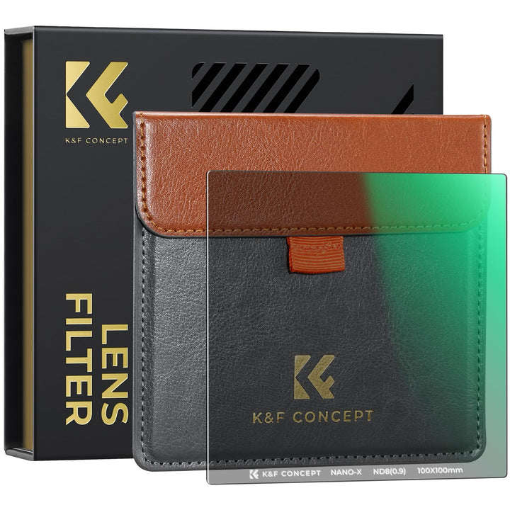 K&F CONCEPT Rechteckfilter ND8 (3 Blendenstufe) 100x100mm Graufilter mit Fester Dichte(Nano-Xcel Ser