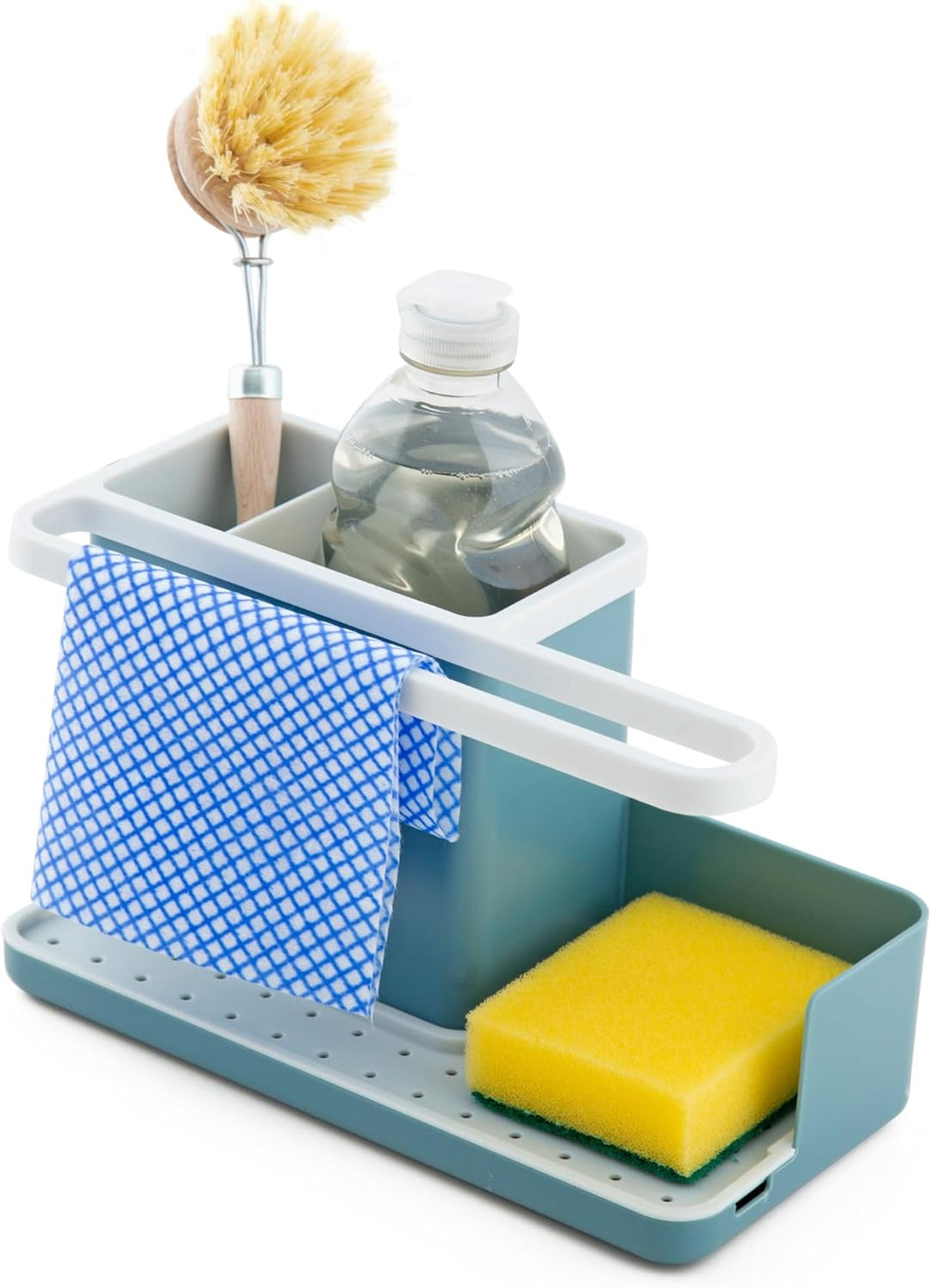 simplywire – Spülbecken-Caddy – Spülbecken-Organizer – Abnehmbare Auffangschale – Rutschfest – Blaug