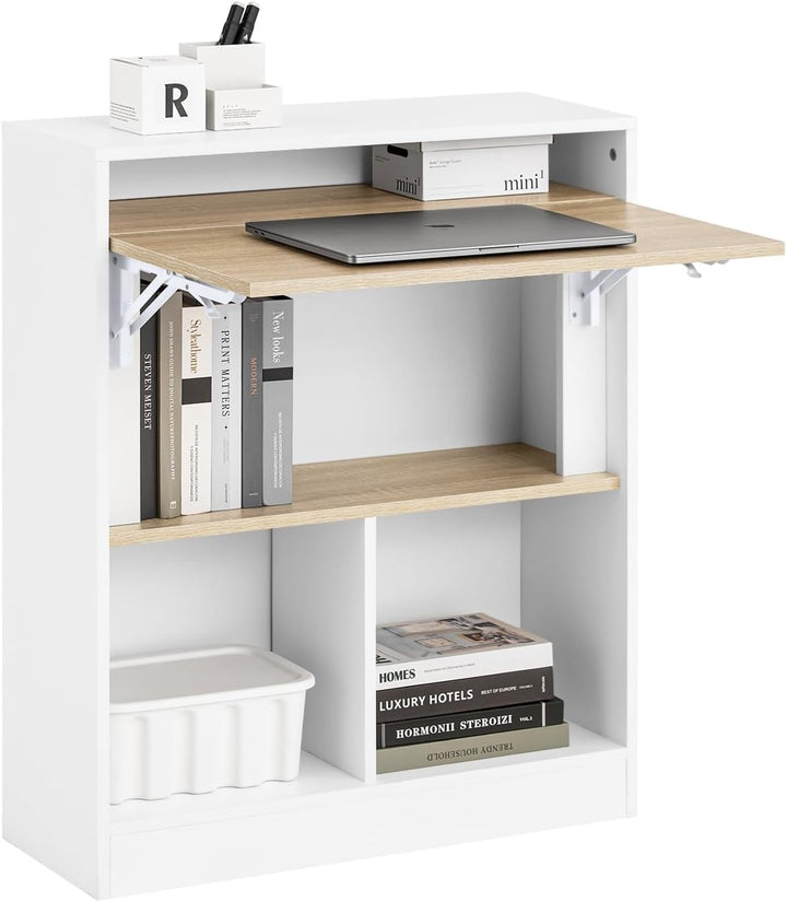 SoBuy Klapptisch mit angebautem Schrank Klappbarer Tisch mit Schrank Faltbarer Tisch Schreibtischsch
