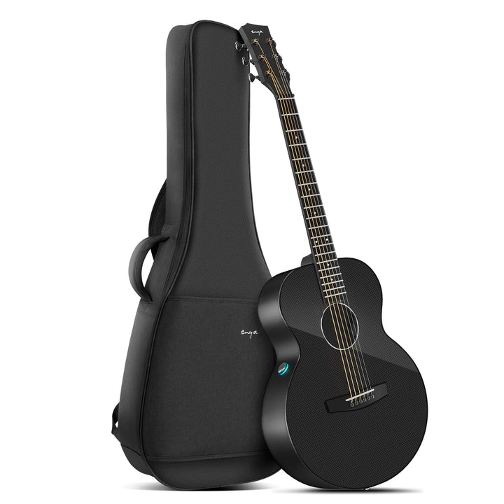 Enya X3 PRO Mini Gitarre - 36 Zoll Schwarz Kohlefaser Elektro-Akustische Gitarren für Kinder Erwachs