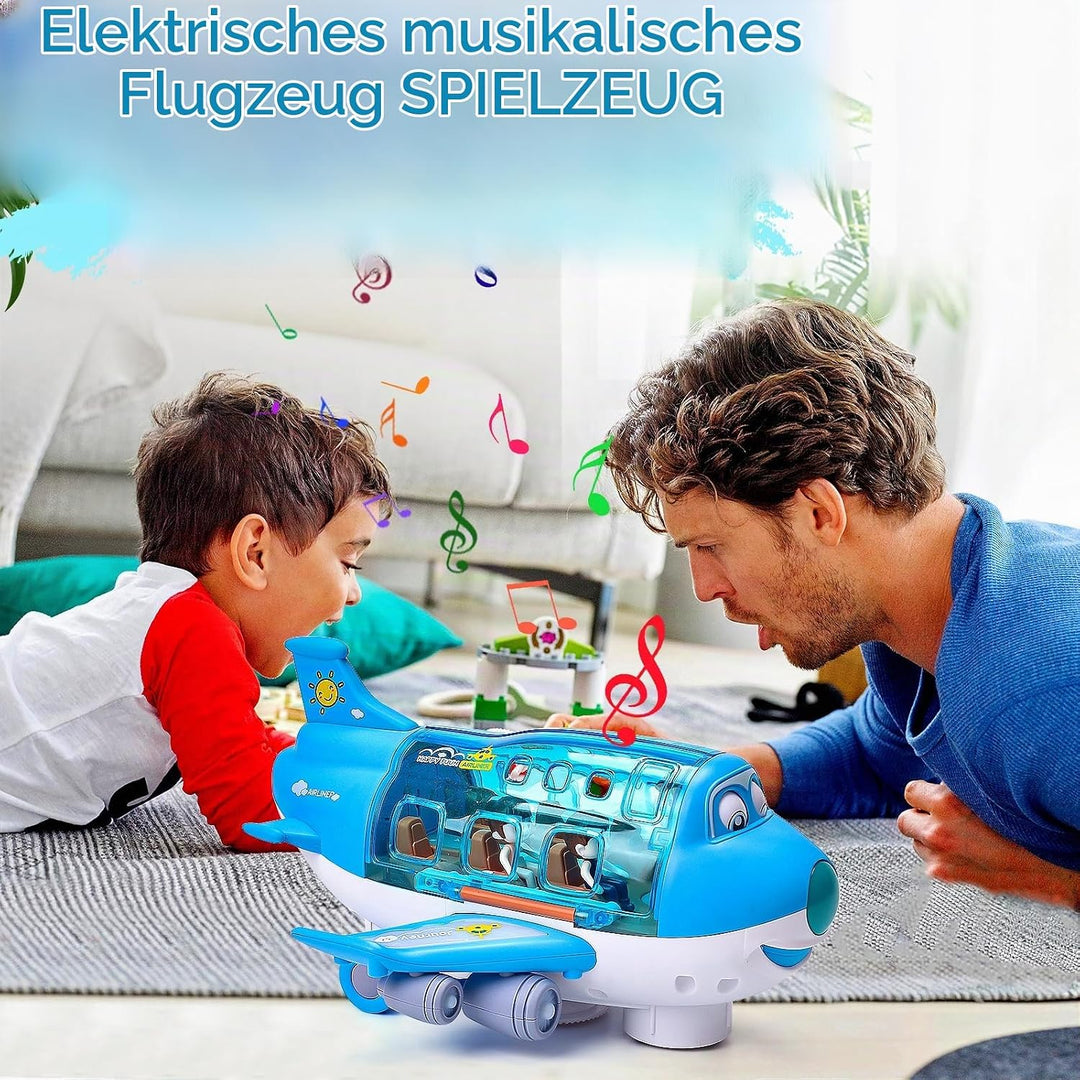 LEEWENYAN Elektrisches Flugzeug Spielzeug für Kleinkinder, 360 ° rotierendes Flugzeug Spielzeug mit