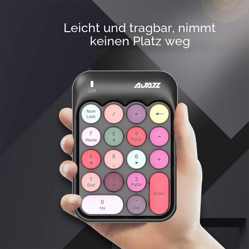 FELiCON Nummernblock, 18 Tasten, kompakt, tragbar, leise, für Windows, iMac, MacBook, Laptop, Deskto