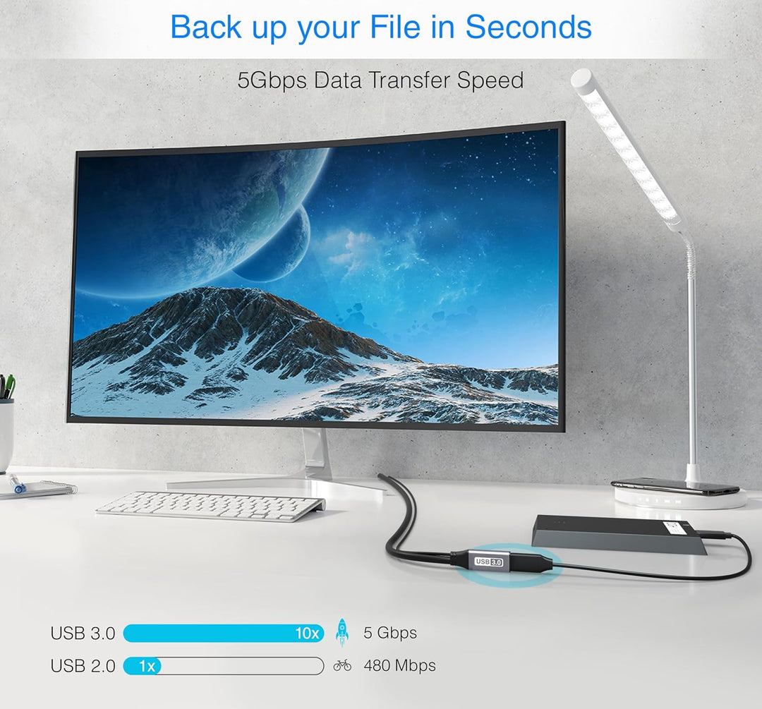 BlueRigger USB 3.0 Verlängerungskabel (6,5 m, aktiv, 5 Gbit/s, Typ A Stecker auf Buchse) – langer US