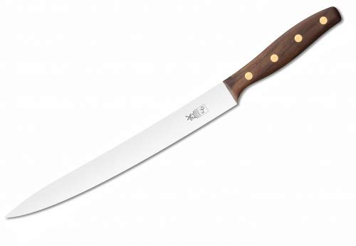 Windmühlenmesser Fleisch- und Filiermesser - K6M - rostfreier Edelstahl, Klinge: 23 cm Farbe Walnuss