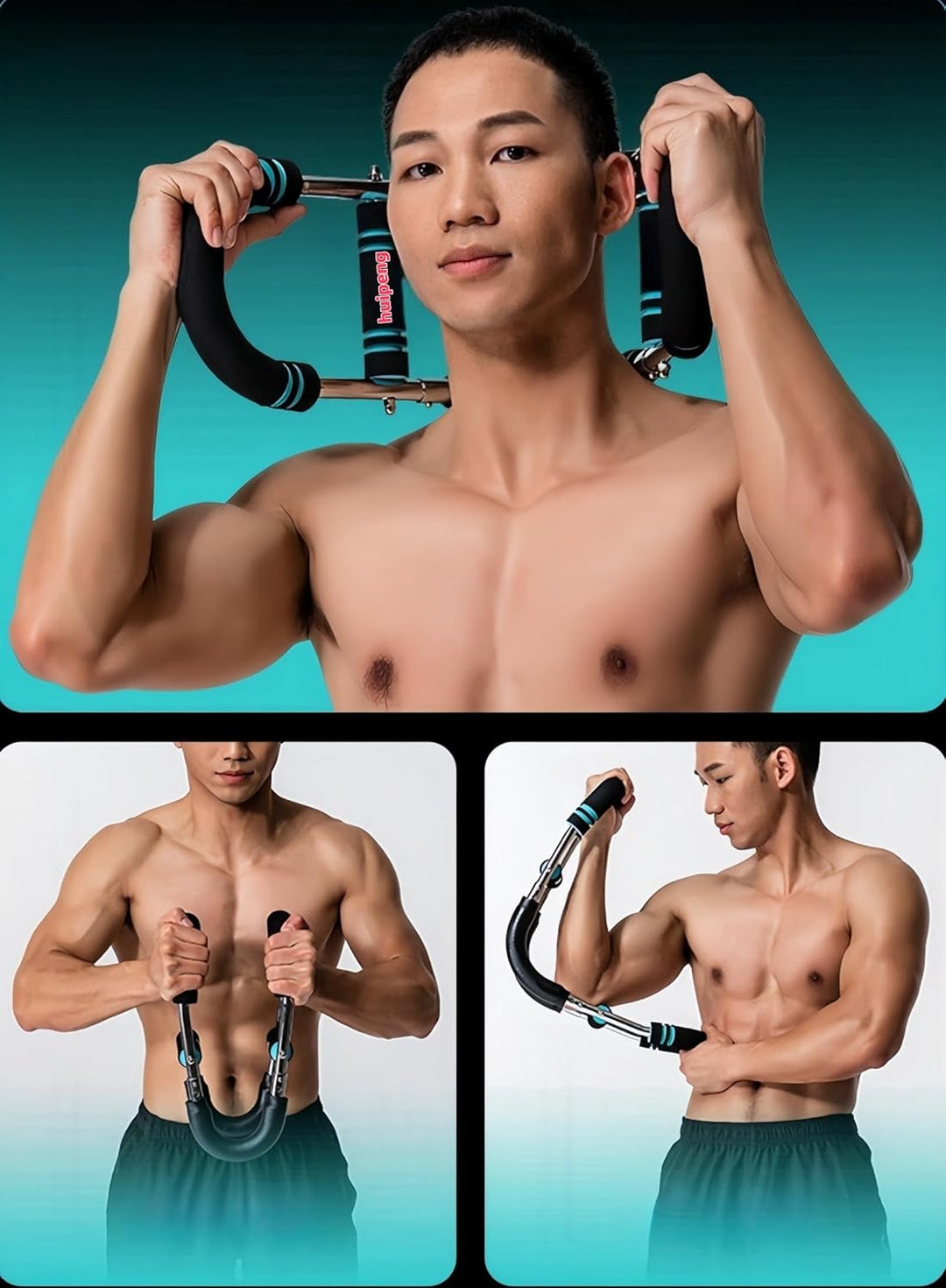 Armtrainer Biegehantel U-förmige Brustarm Expander Verstellbarer Twister Armtrainer,Brustmuskelstab,