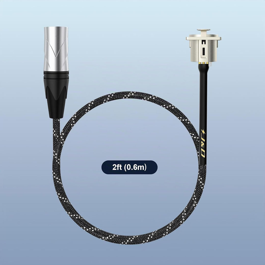 J&amp;D XLR-Kabel D-Typ, XLR Stecker-zu-Buchse Audiokabel mit Nylonummantelung, Lötfreier Pass-Through-A