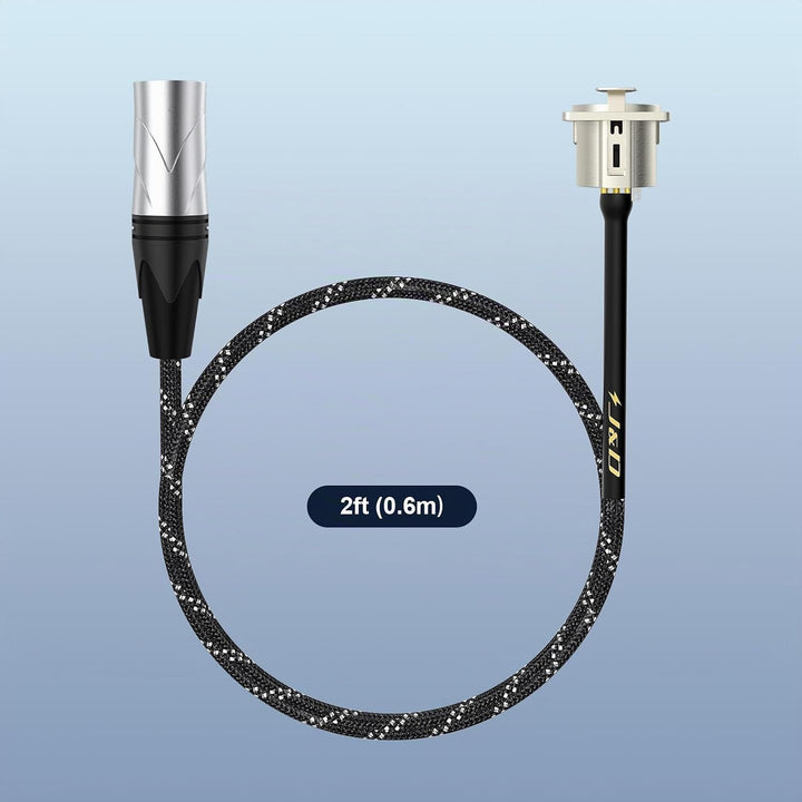 J&amp;D XLR-Kabel D-Typ, XLR Stecker-zu-Buchse Audiokabel mit Nylonummantelung, Lötfreier Pass-Through-A