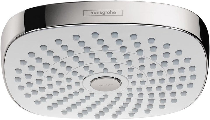 hansgrohe Croma Select E 180 Duschkopf, Kopfbrause mit 2 Strahlarten, Weiss/Chrom 2 Strahlarten Weis