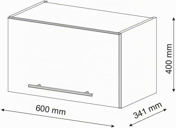 Vicco Hängeschrank Fame-Line, Anthrazit Hochglanz/Goldkraft Eiche, 60 cm Flach Hängeschrank 60 cm fl