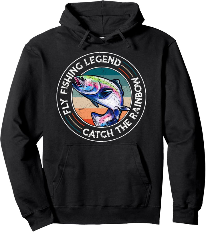 Fly Fishing Legend Rainbow Forelle Fliegenfischen Pullover Hoodie