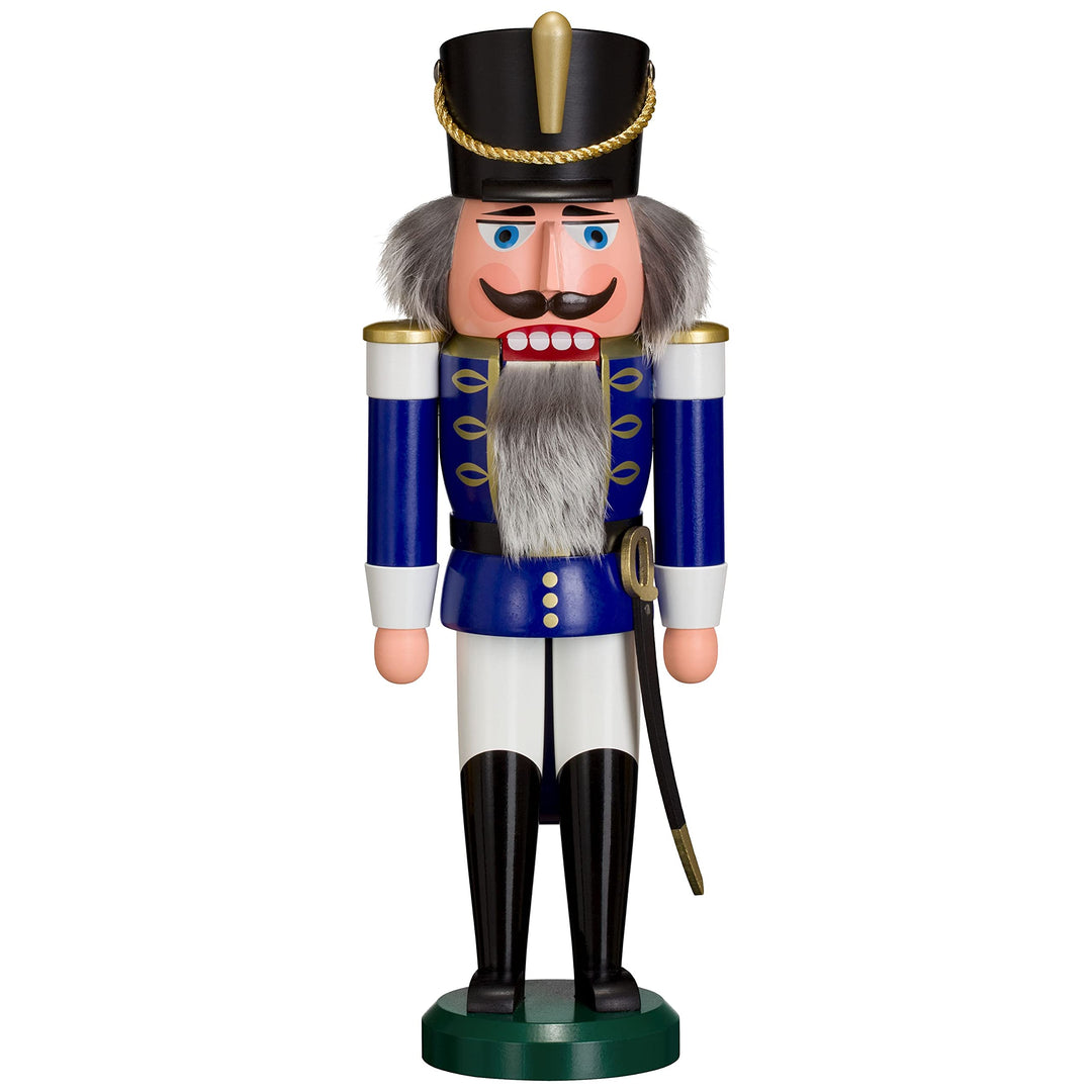 Seiffener Volkskunst | Nussknacker aus dem Erzgebirge | Husar mit Säbel 37 cm | Nussknacker Deko Fig