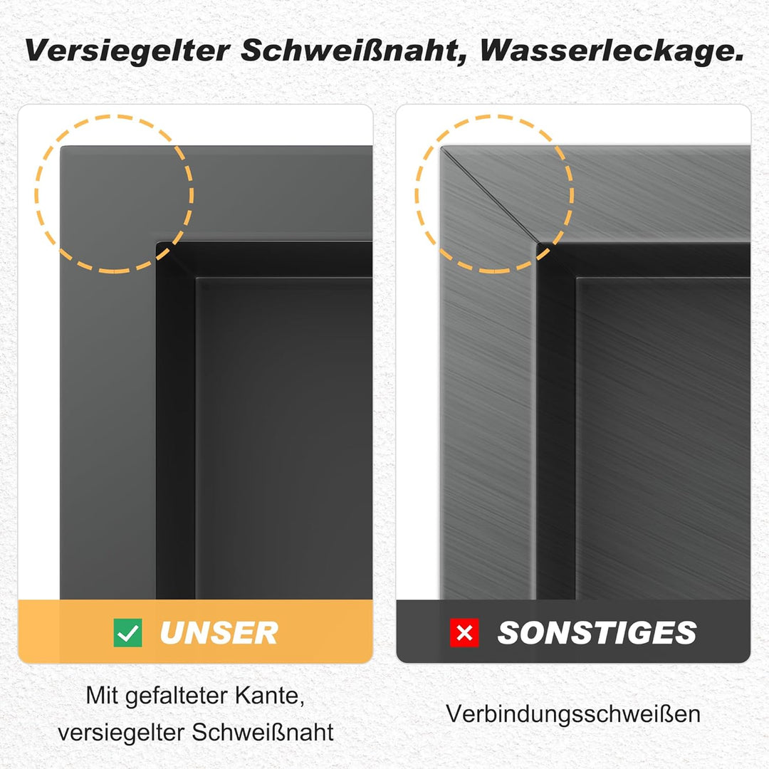 SONNI Wandnische Dusche Edelstahl, eingebettete Duschnische, Einzelregal Lagerung für Badezimmer, Wa