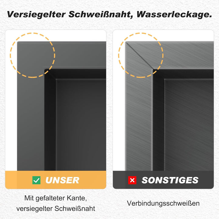 SONNI Wandnische Dusche Edelstahl, eingebettete Duschnische, Einzelregal Lagerung für Badezimmer, Wa
