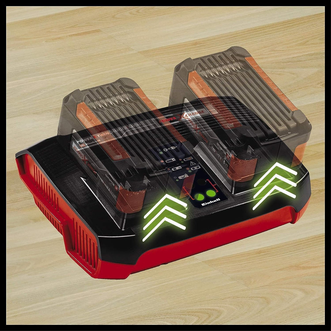 Einhell Ladegerät Power X-Twincharger 3A Power X-Change (Li-Ion, 18V, gleichzeitiges Laden von 2x 18
