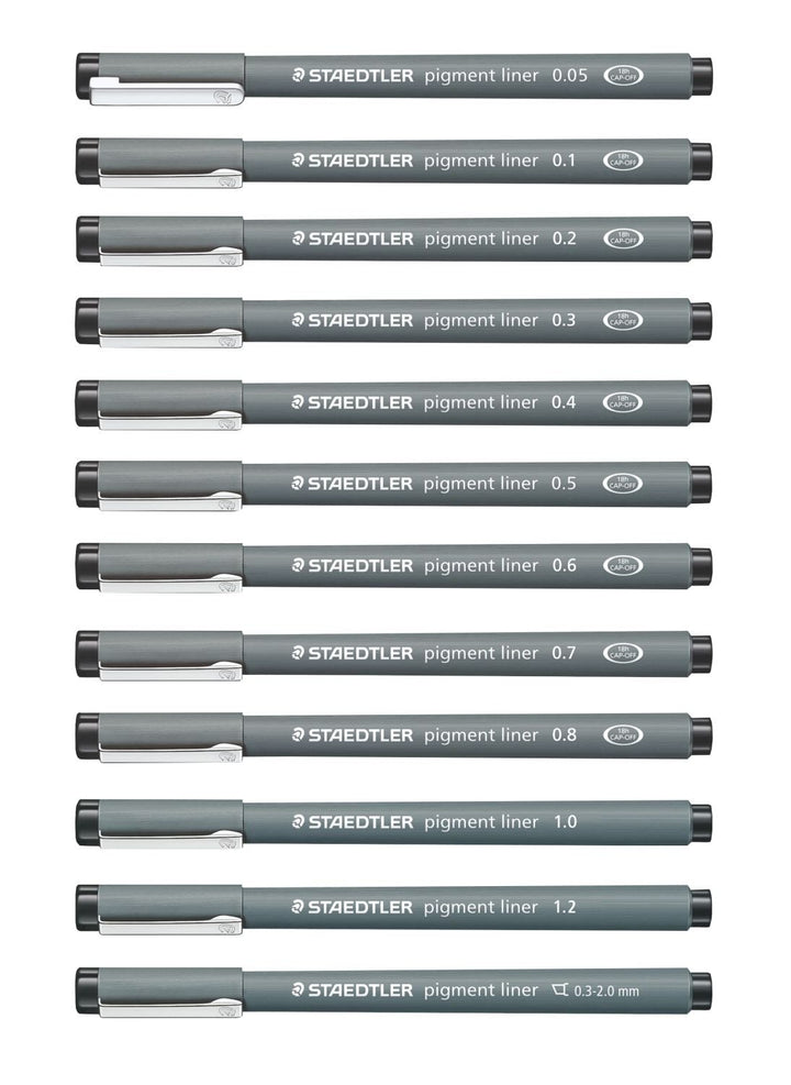 Staedtler 308 AMZ 02 - Pigment Liner-Paket, Grundausstattung für Zentangel, 12 teilig