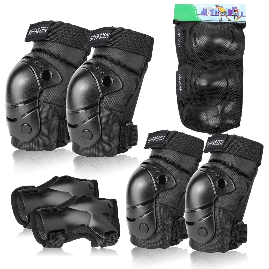 Kinder&amp;Erwachsene Knieschoner Set,Schützerset 6 in 1 mit Knie-Ellbogen-Handgelenkschoner, Schutzausr