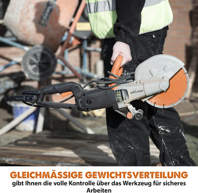 Evolution R255DCT 255 mm Betonsäge - kein Benzin, 102,5 mm Schnitt, inkl. Premium Diamantblatt, R255