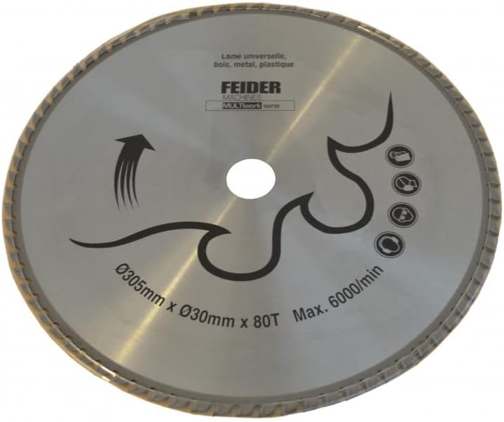 FEIDER F305LU Universal Kreissägeblatt - Sägeblatt für Kreissäge, Gezahnte Sägescheibe - Stahl - 305