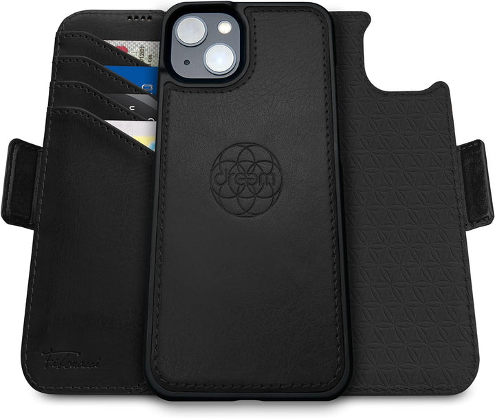 Dreem Fibonacci iPhone 15 Plus Brieftaschen-Etui / 2-in-1 stossfestes Etui und abnehmbares Folio aus