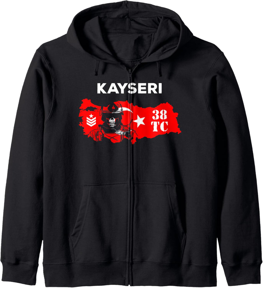 Kayseri 38 Memleket Türkei Ayyildiz Asker Soldat Geschenk Kapuzenjacke