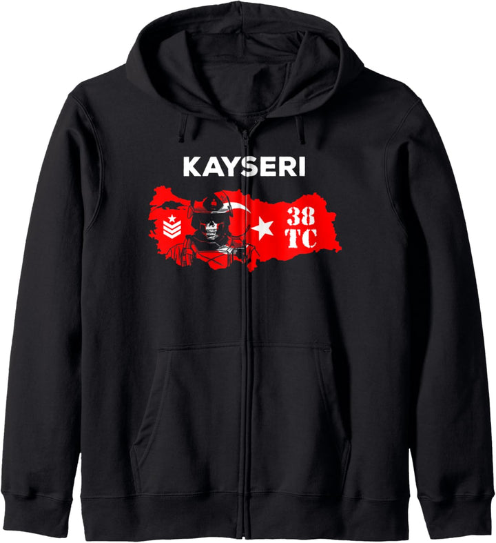 Kayseri 38 Memleket Türkei Ayyildiz Asker Soldat Geschenk Kapuzenjacke
