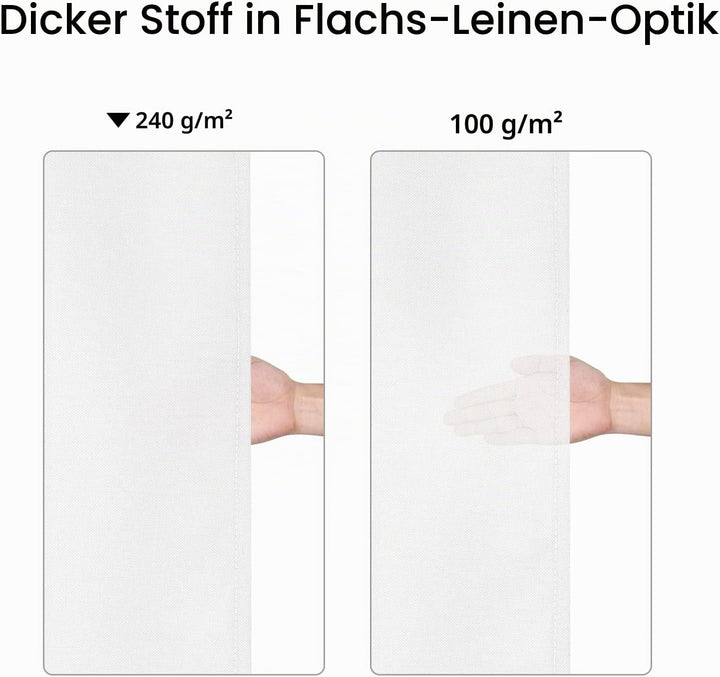 LinTimes Flachs Leinen wie 240GSM Schwerer,breiter Stoff Duschvorhang für Badezimmer mit Haken Hotel