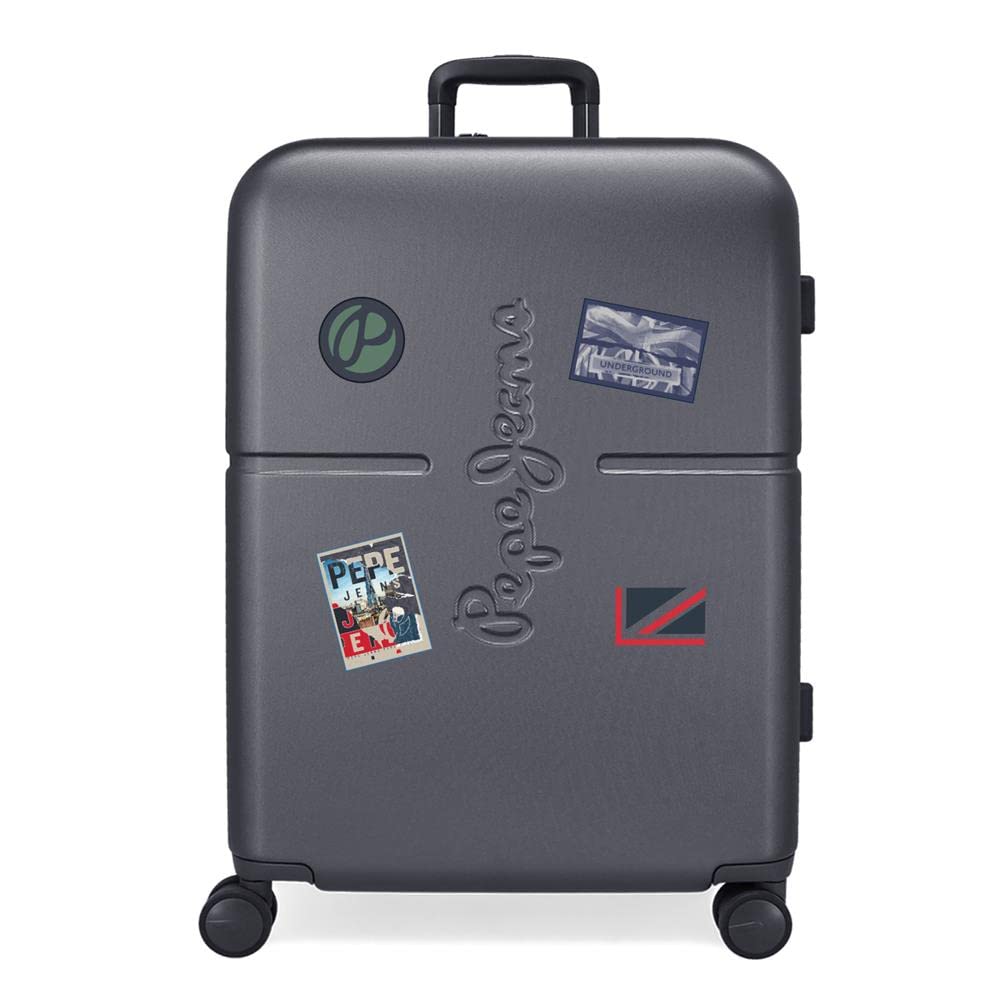 Pepe Jeans Chest Koffer mittelgross, blau, 48 x 70 x 28 cm, starr, ABS-Verschluss, integriert, 79 l,