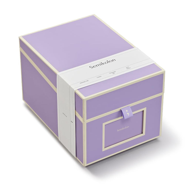 Semikolon 370082 CD- und Fotobox - 17,7 x 15,7 x 25,6 cm - für 10 x 15 cm Fotos - Cover lilac silk l