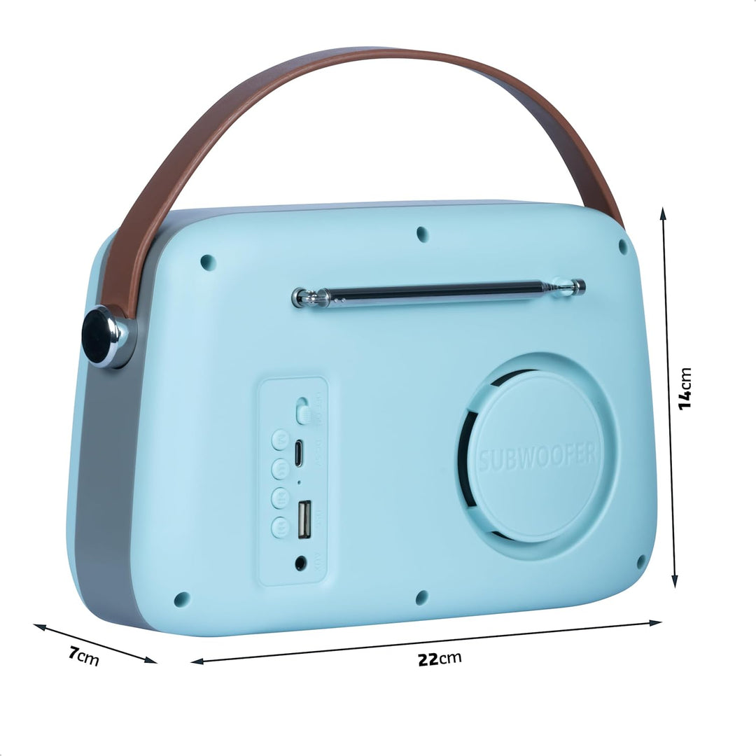 Madison - FREESOUND-VR30BL-DAB - Vintage DAB+ Radio mit langer Akkulaufzeit - DAB+, FM, Bluetooth &
