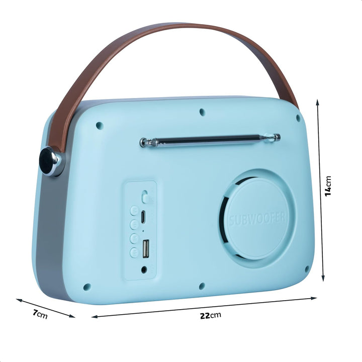 Madison - FREESOUND-VR30BL-DAB - Vintage DAB+ Radio mit langer Akkulaufzeit - DAB+, FM, Bluetooth &