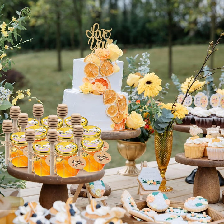 Dhnvcud 36 Stück Sechseckige Honiggläser Mini Marmeladenglas mit Deckel, Honiggläser 45ml Mini Gläse
