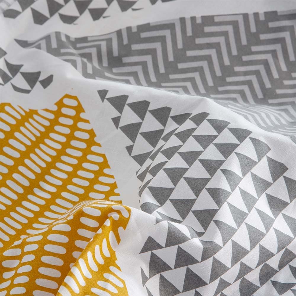 COTTON ARTean Geka Bettwäsche-Set, 200 x 190/200, 50 % Baumwolle, 50 % Polyester, Farbe Grau und Sen