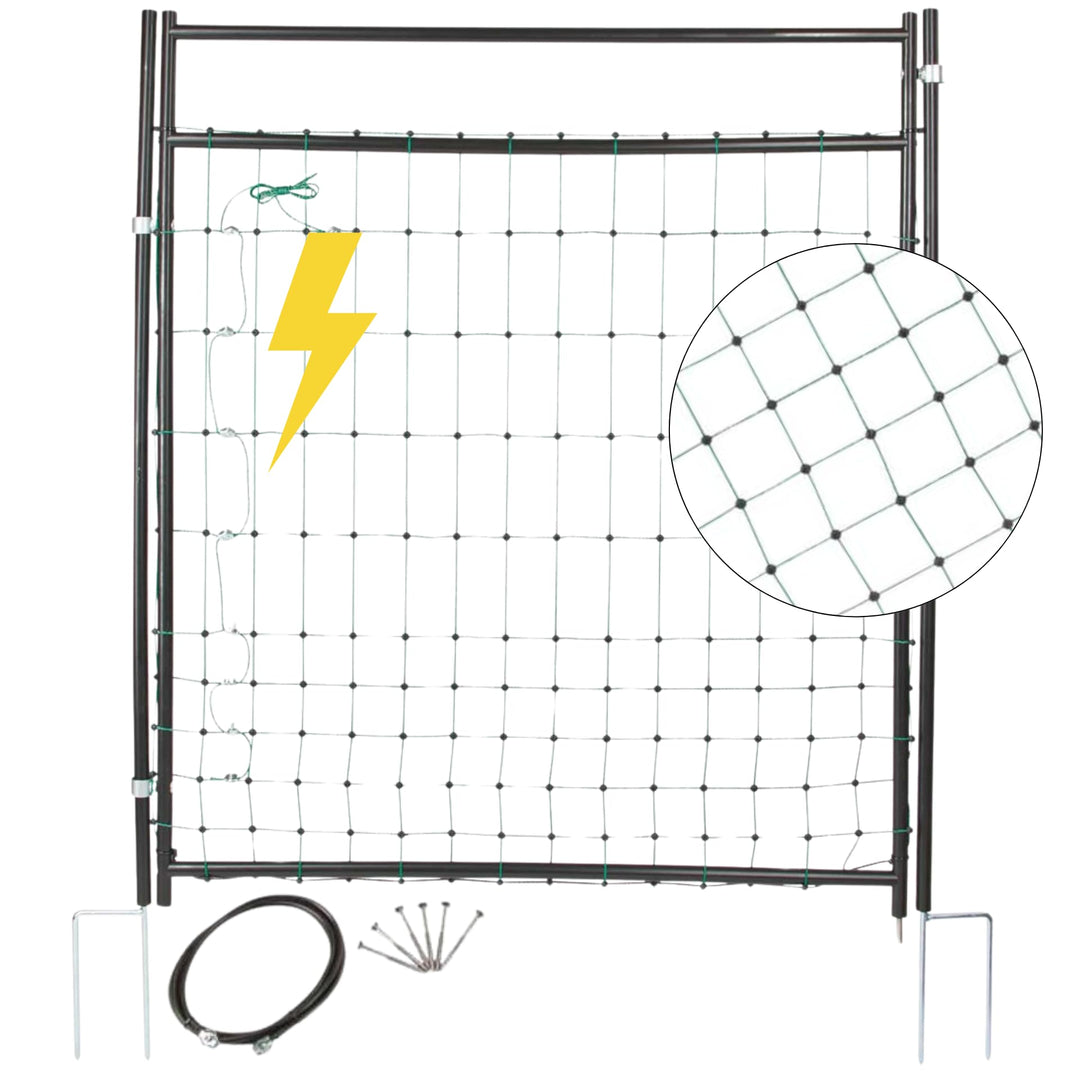 Tür für Weidezaunnetz bis 125 cm - Öffnungsbreite 86 cm - elektrifizierbares Weidetor – Durchgang fü