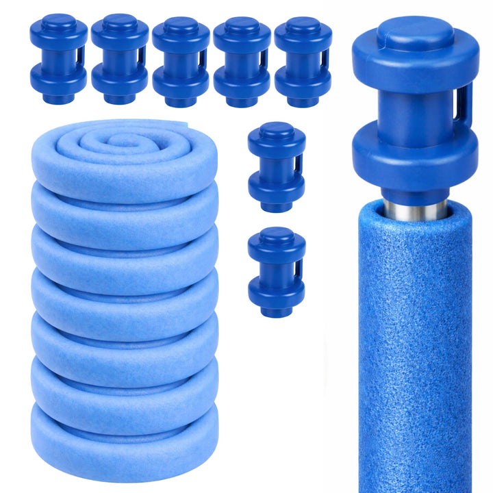 Schaumstoff Rohre Trampolin Stangenschutz Polster Für Trampolinstangen 8 Stück 180 cm Blau mit Stang