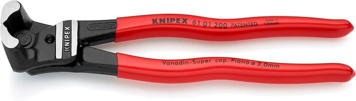 Knipex Bolzen-Vornschneider hochübersetzt schwarz atramentiert, mit Kunststoff überzogen 200 mm 61 0