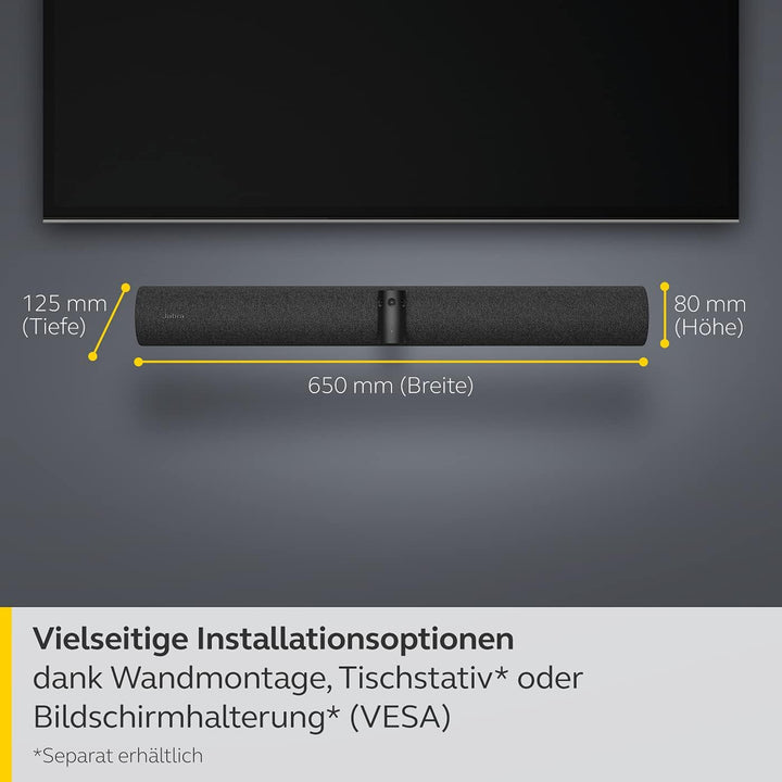 Jabra PanaCast 50 Videokonferenz Kamera – Panorama Webcam 4K mit Videokonferenzsystem für kleine & m