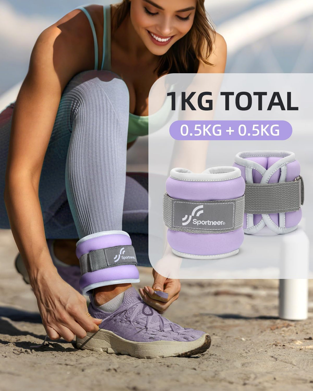 Sportneer Knöchelgewichte für Beine und Arme - Gewichtsmanschetten Set für Frauen und Männer für Kra