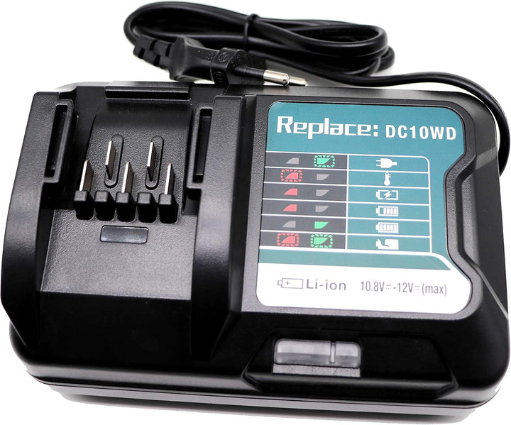 FengWings® Ladegerät DC10WD Ersetzen Für 10.8V 12V Makita Ladegerät DC10WD DC10SB DC10WC, Kompatibel