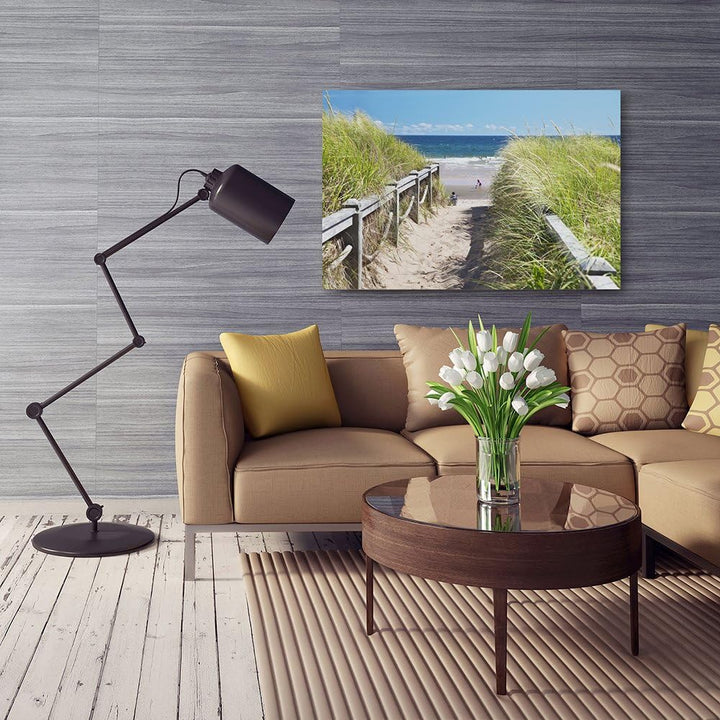 Feeby Frames, Leinwandbild, Bilder, Wand Bild, Wandbilder, Kunstdruck 50x70cm, STRAND WEG, MARINE, S